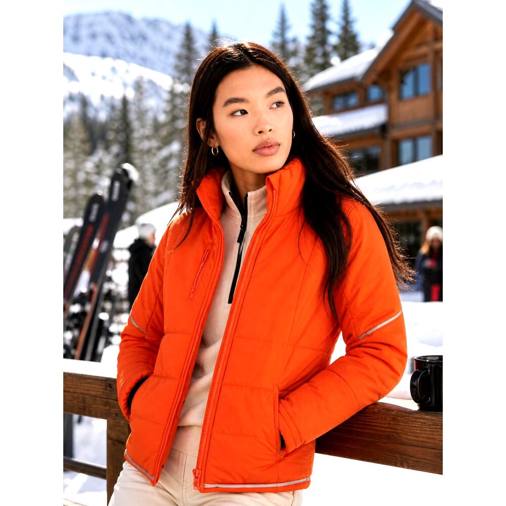 Free People Gathering Storm Run Puffer Orange size S